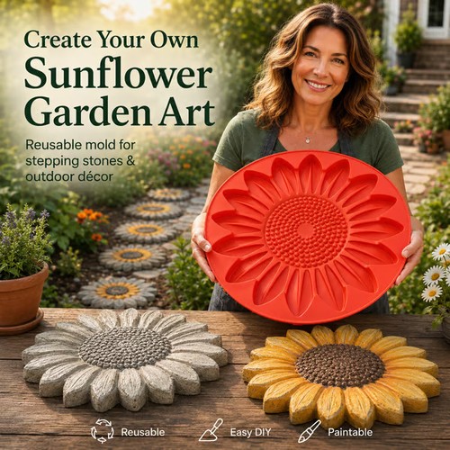 Sunflower stepping stone - stepping, mold