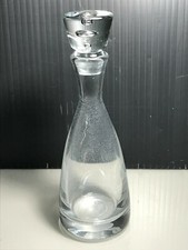 WEDGWOOD STUDIO CONICAL FLASK SHAPE GLASS DECANTER & BUBBLE STOPPER