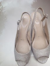 Ladies sparkly gold evening shoes size 6 comfortable wide fit