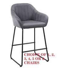 Grey velvet fixed height Bar