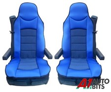 Blue Padded Fabric Premium Seat Covers X2 For Volvo FH FH16 Truck 2012+