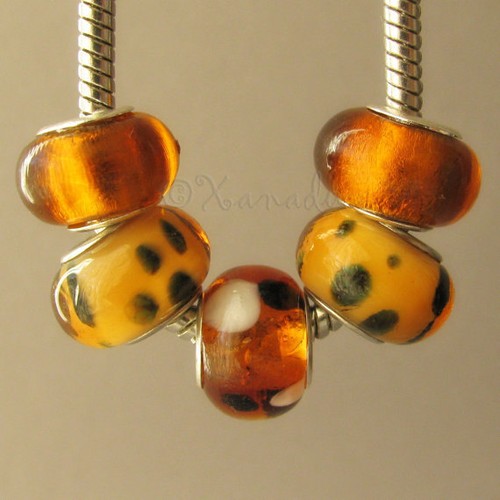 5pcs golden amber - golden,