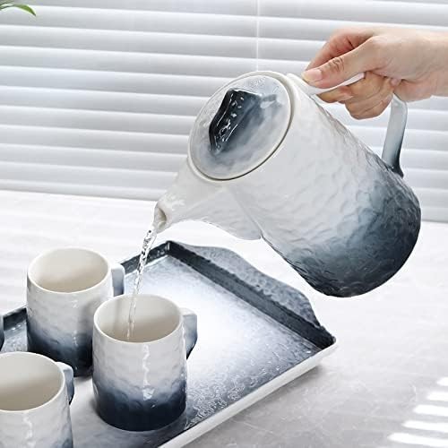 Smoky grey white teapot - grey,