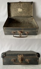Vintage VERY BATTERED Small Black Suitcase Storage Box Approx 25 x 16 x 9cm