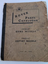Rover Parts Catalogue 1939 - 47 P2 Models. Fair condition