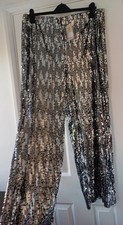 BNWT SIZE  18 STUNNING TU SILVER SEQUIN  EVENING TROUSERS COCKTAIL PARTY NEW £35