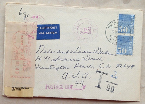 Switzerland 1983 underpaid - switzerland,