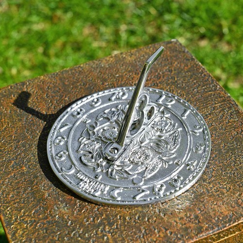 Chrome garden sundial - chrome, 14cm