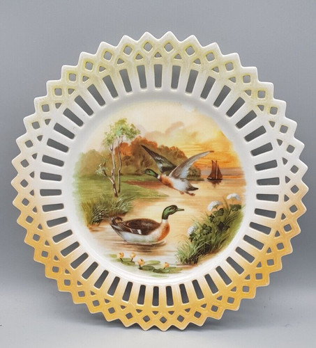 Vintage porcelain ribbon plate - porcelain,
