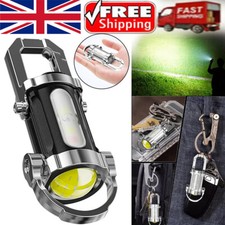 1/2PCS Mini Keyring Keychain Flashlight Rechargeable LED Torch Camping Walking