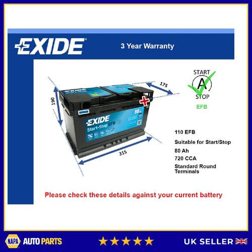 Efb car battery fits volvo - car,
