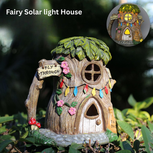 Solar fairy garden house - solar,