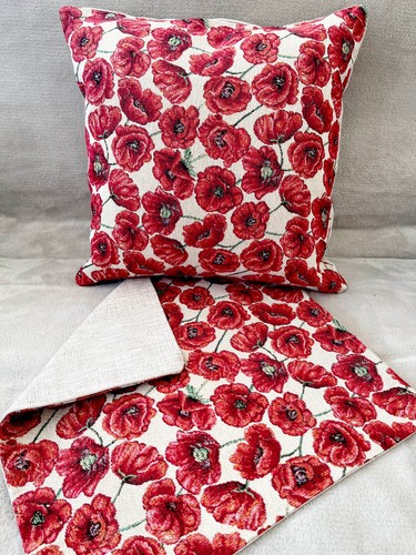 Pair hand made poppy - of,