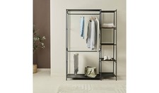Spencer 2 Rail 4 Shelf Wardrobe - Black
