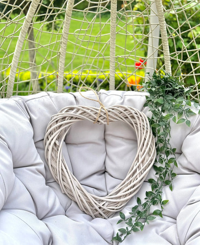 Medium taupe wicker hanging - taupe,