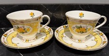 Pollyanna Tea Cups & Saucers Fine Bone China 50th Golden Anniversary