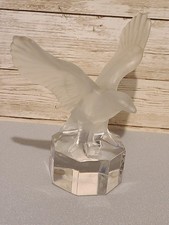 Goebel Frosted & Clear Crystal Glass Eagle Paperweight /Figurine Germany 1980's