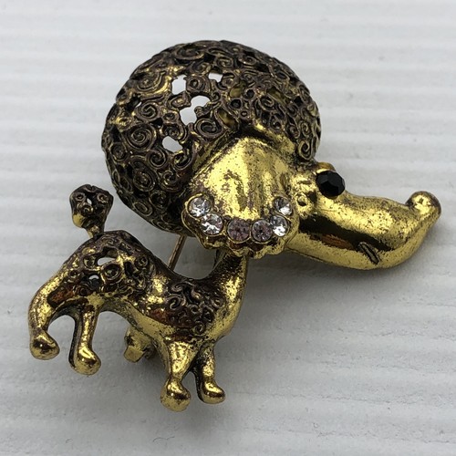 Vintage poodle brooch gold - vintage,