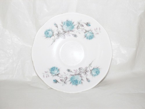 Vintage white with blue rose - with,