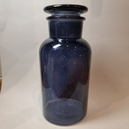 Vintage blue glass chemist - vintage,