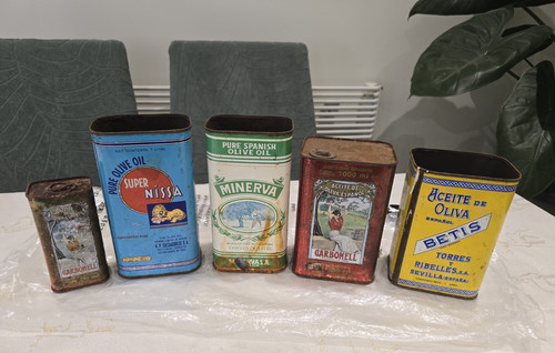 Vintage metal olive oil - vintage,