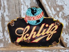 VINTAGE SCHLITZ PORCELAIN SIGN