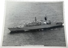 HMS Brave (F94) A3 Aerial View 28th June 1988 Black & White 