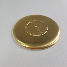 Vintage Gucci Gold Tone Compact Mirror 6.3cm Luxury Vanity Accessory VGC