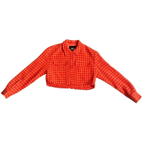 Zara orange houndstooth - zara,