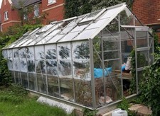 Dismantled Very Large Glass Aluminium Elite Greenhouse 8’ x 18', 6 Roof Vents