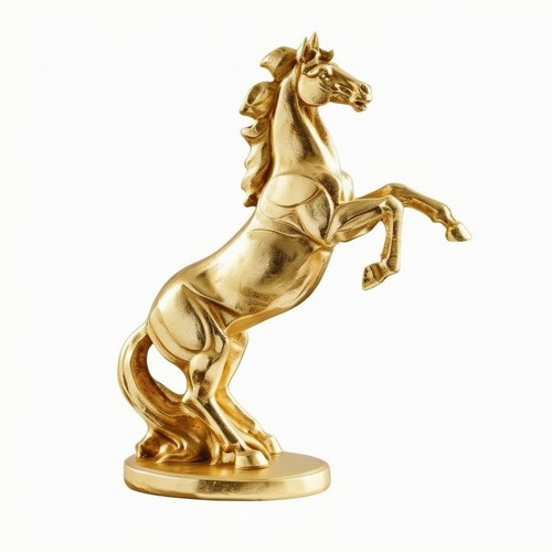 Gold resin horse statue - resin,