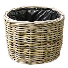 Grey buff rattan round - buff,