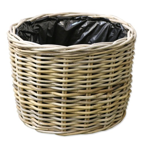 Grey buff rattan round - buff,
