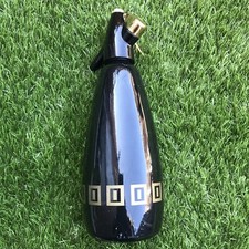 VINTAGE / RETRO BOC SPARKLETS SODA SIPHON BOTTLE IN BLACK & GOLD. Used