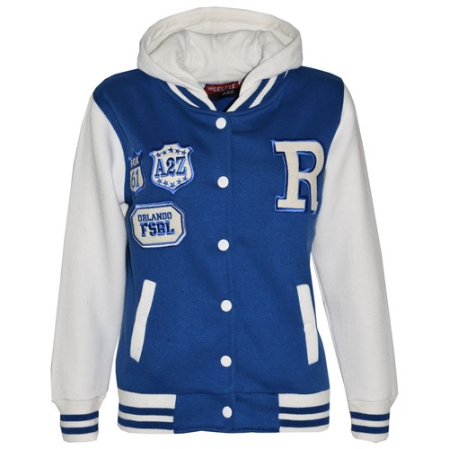 Kids baseball hooded royal - hooded, r