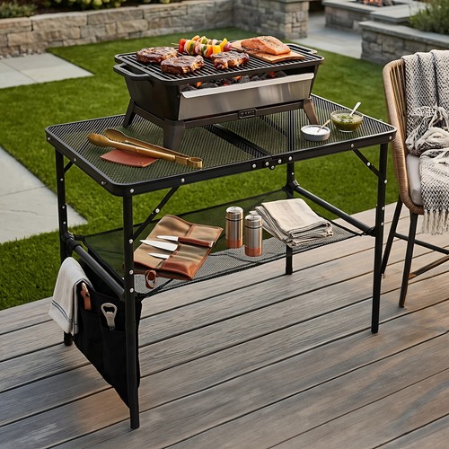 Folding camping grill table - camping,