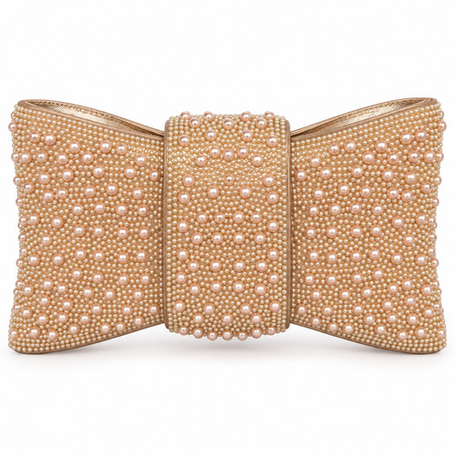 Pearl bow clutch bag - bow,