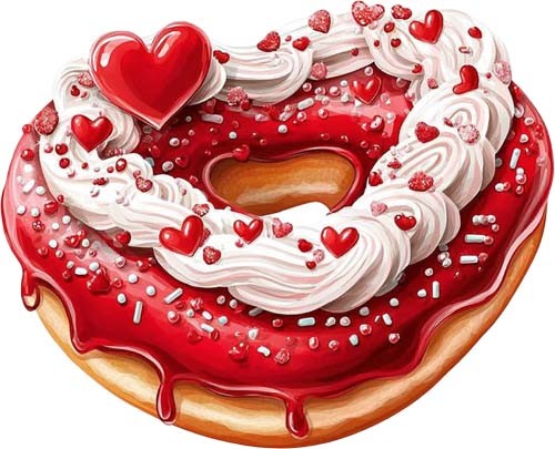 Valentine day donut wall art - day,