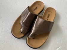 Gabor Ladies Lanzarote Brown Leather Toe Post/Mules Summer Sandals Size 8/41 VGC
