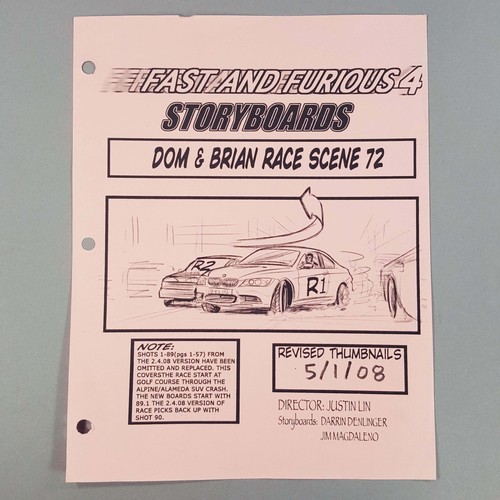 Fast furious storyboard dom - furious,