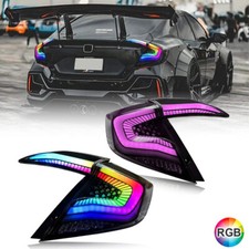2PCS RGB LED Tail Light Sequential Turn Signal For Honda Civic Sedan 2016-2021