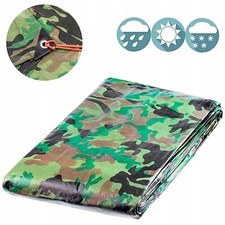Camo Camouflage Tarpaulin Heavy Duty Waterproof  Cover Tarp Sheet FREE 4 BUNGEE