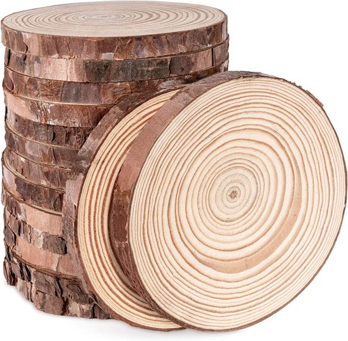 Natural wood slices pcs - wood,