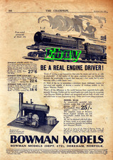 Bowman Models Steam Locomotive Retro Advertising A4 re-print