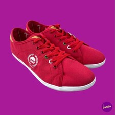 ELLESSE Biogio II Trainers, Canvas Uppers, Breathable Cotton, Red, UK 5.5/EU 37