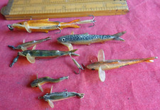 A NICE COLLECTION OF VINTAGE PERCY WADHAM + ALLCOCK CELLULOID FISHING LURES