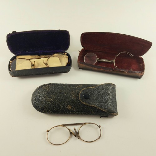 Antique glasses pince - glasses, x3,