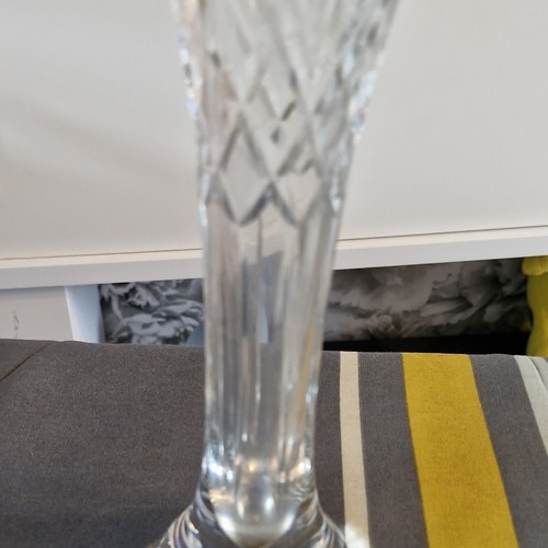 Clear cut glass vase with - glass,
