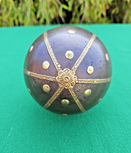 Vintage wooden ball - , decorated