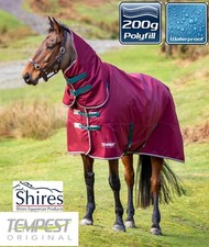 MEDIUM WEIGHT TURNOUT HORSE RUG Shires Tempest Combo Neck 200g Fill Waterproof